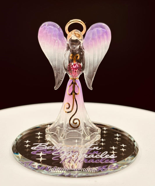 Inspirational angel figurine with Believe In Miracles message