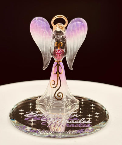 Inspirational angel figurine with Believe In Miracles message