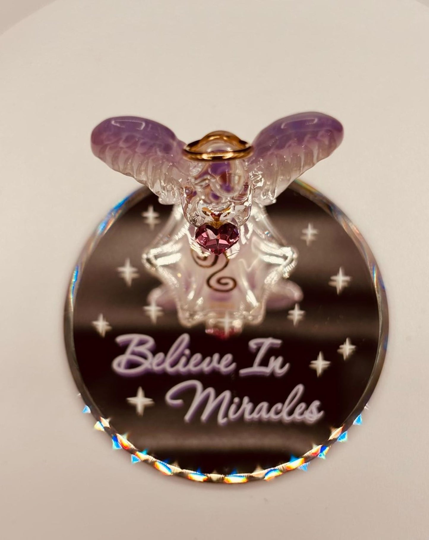 Angel “Believe In Miracles” Figurine | Glass Faith Gift Décor
