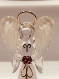 White Angel with Crystal Heart Figurine | Glass Faith Gift Décor