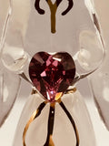 White Angel with Crystal Heart Figurine | Glass Faith Gift Décor