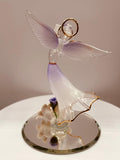 Angel with Bible Figurine | Handcrafted  Glass Faith Religious Gift Décor