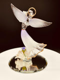 Angel with Bible Figurine | Handcrafted  Glass Faith Religious Gift Décor
