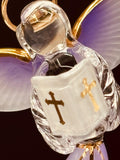 Angel with Bible Figurine | Handcrafted  Glass Faith Religious Gift Décor