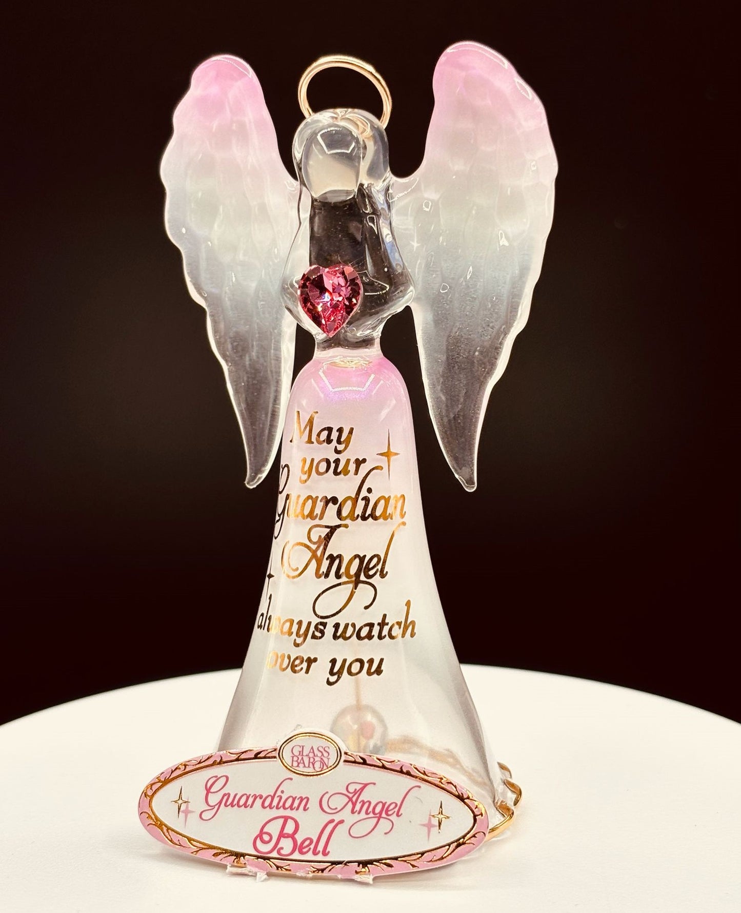 Guardian Angel Bell Figurine | Glass Angel Faith Gift Décor