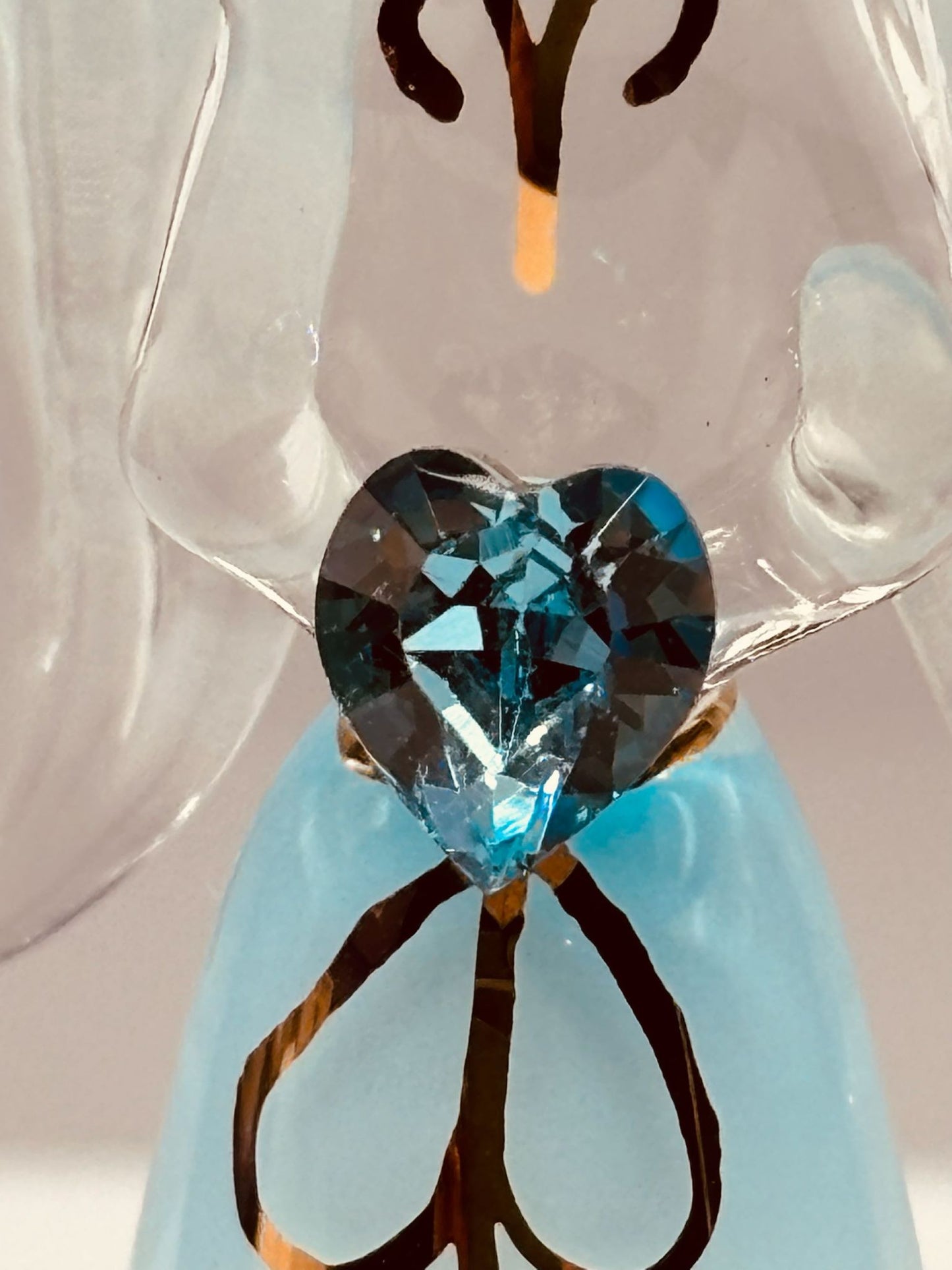 Heavenly Blue Angel Figurine | Glass Faith Gift with Crystal Heart