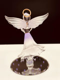 Angel of Faith Figurine | Glass Angel with Purple Crystal Heart
