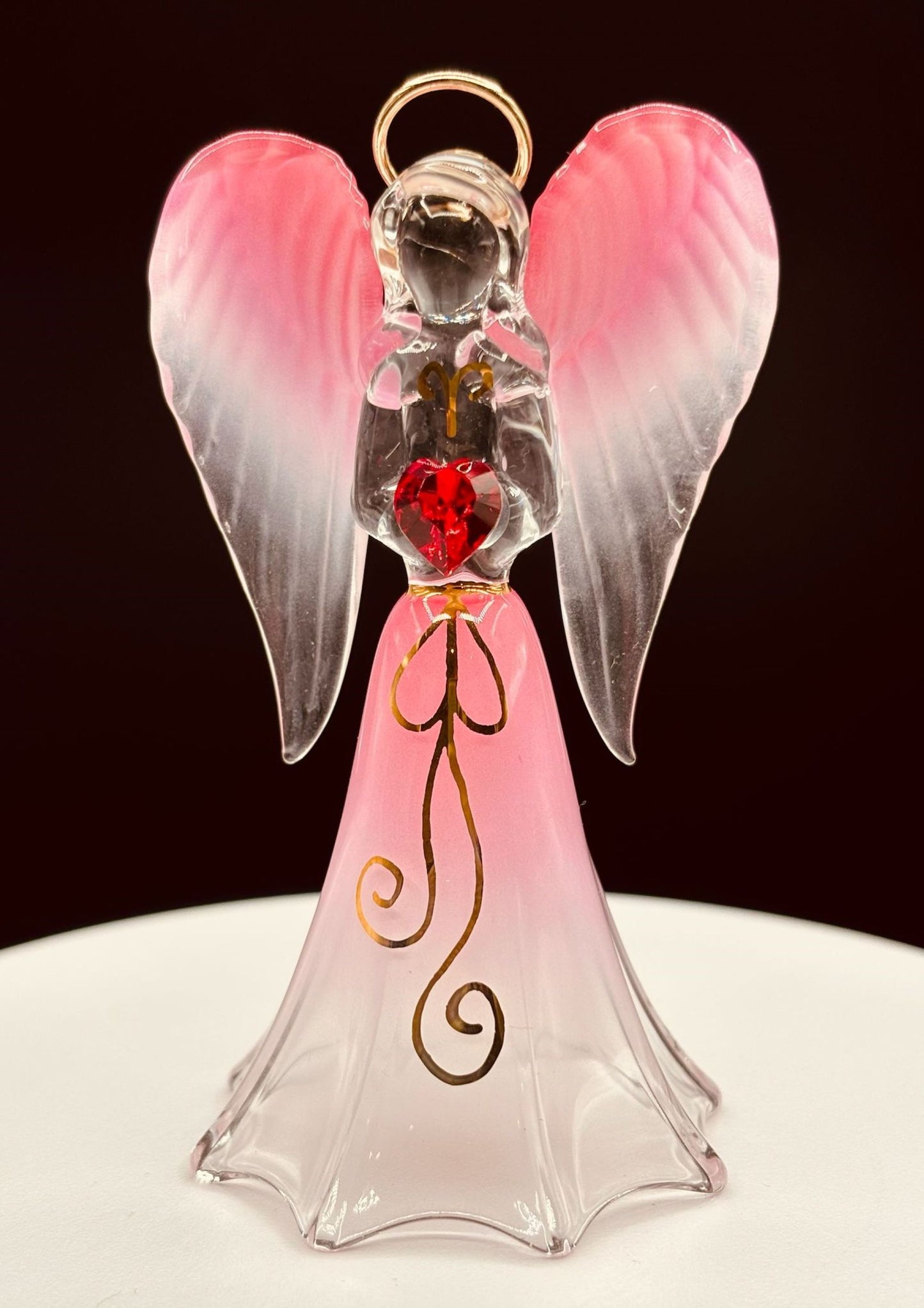 Red Angelique Figurine | Handcrafted Glass Angel Faith Gift Décor