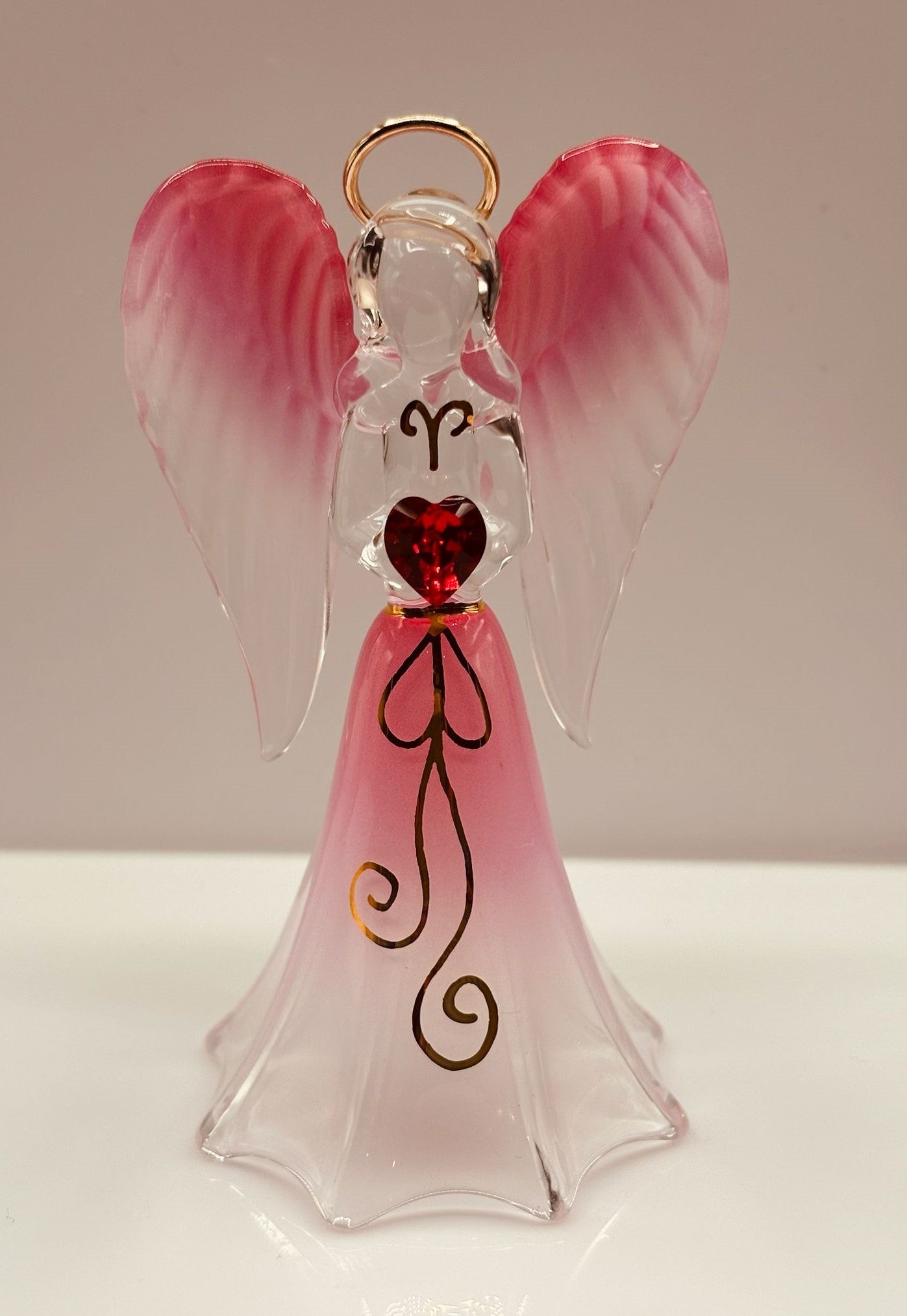 Red Angelique Figurine | Handcrafted Glass Angel Faith Gift Décor
