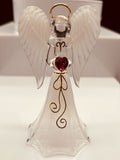 White Angelique Figurine  Glass Angel Faith Gift Décor