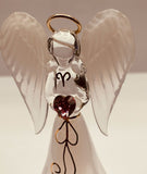 White Angelique Figurine  Glass Angel Faith Gift Décor