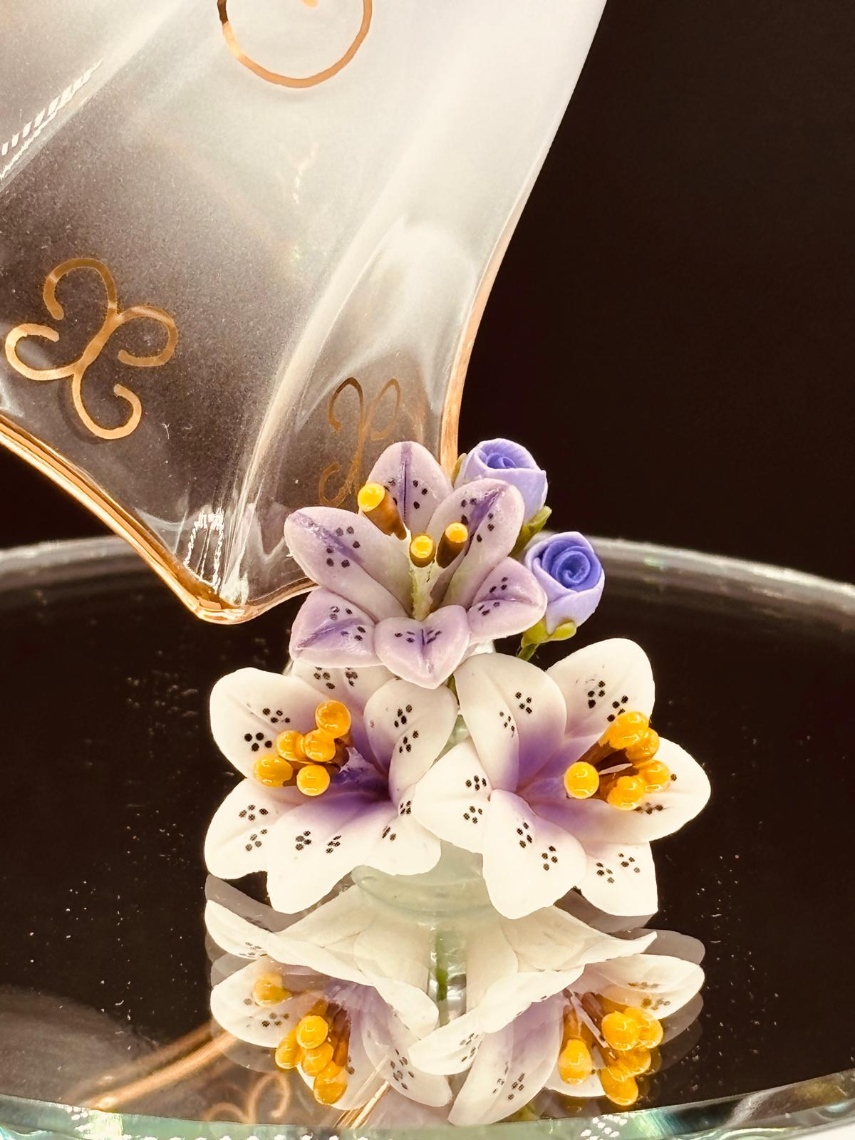 Lavender Angel with Dove Figurine | Handcrafted Glass Faith Décor Gift