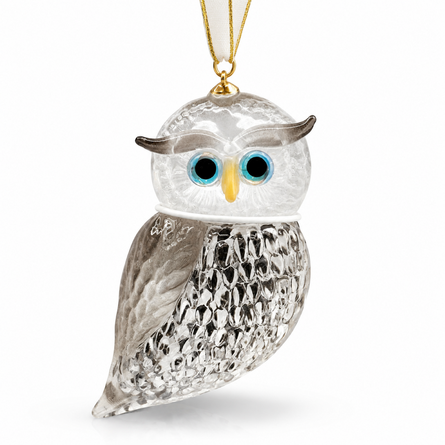 Snow Owl Ornament | Handcrafted Glass Owl Christmas Décor Gift