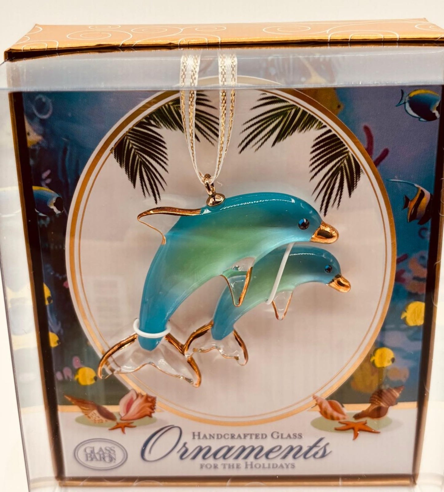 Double Dolphins Ornament | Coastal Ocean Decor & Gift for Sea Life Lovers