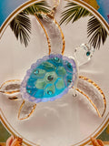 Sea Turtle Ornament | Glass Coastal Turtle Gift Décor