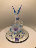 Glass Hummingbird on Flower, Handmade Sculpture, Bird Statue, Home Decor, Mothers Day gift, Gift for Her