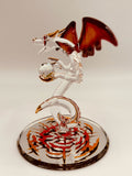 Dragon “Crystal Fury” Glass Figurine | Red Wing Fantasy Collectible with Crystal Ball