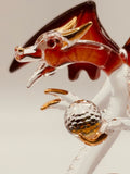 Dragon “Crystal Fury” Glass Figurine | Red Wing Fantasy Collectible with Crystal Ball