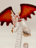Dragon “Crystal Fury” Glass Figurine | Red Wing Fantasy Collectible with Crystal Ball
