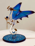 Dragon with Stars Figurine Blue Glass Dragon with Crystals & 22Kt Gold