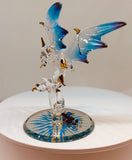 Jewel Keeper Dragon Figurine Handcrafted Glass Dragon with Gem and Crystals