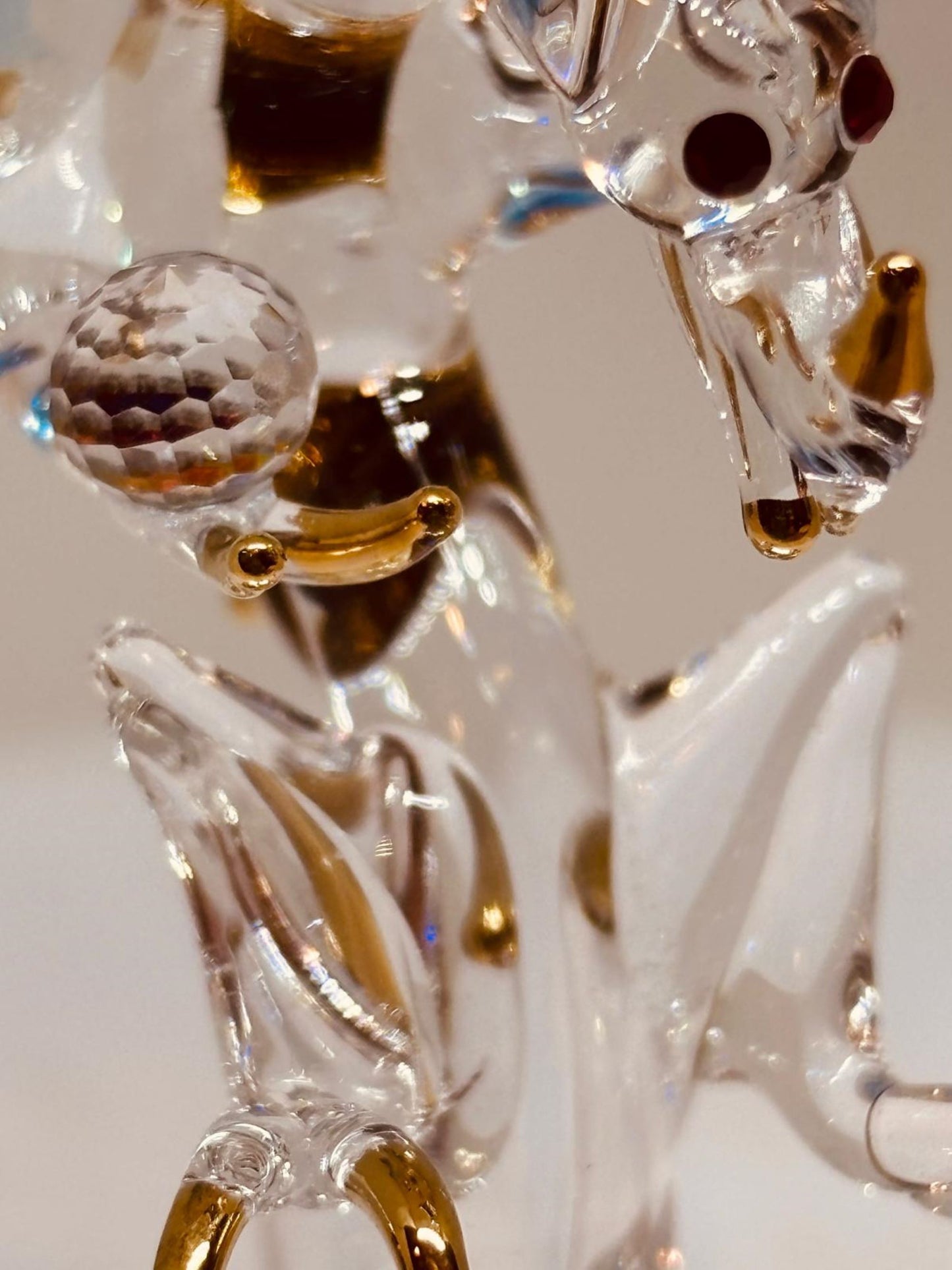 Jewel Keeper Dragon Glass Figurine | Handcrafted Fantasy Decor with Crystal Gem