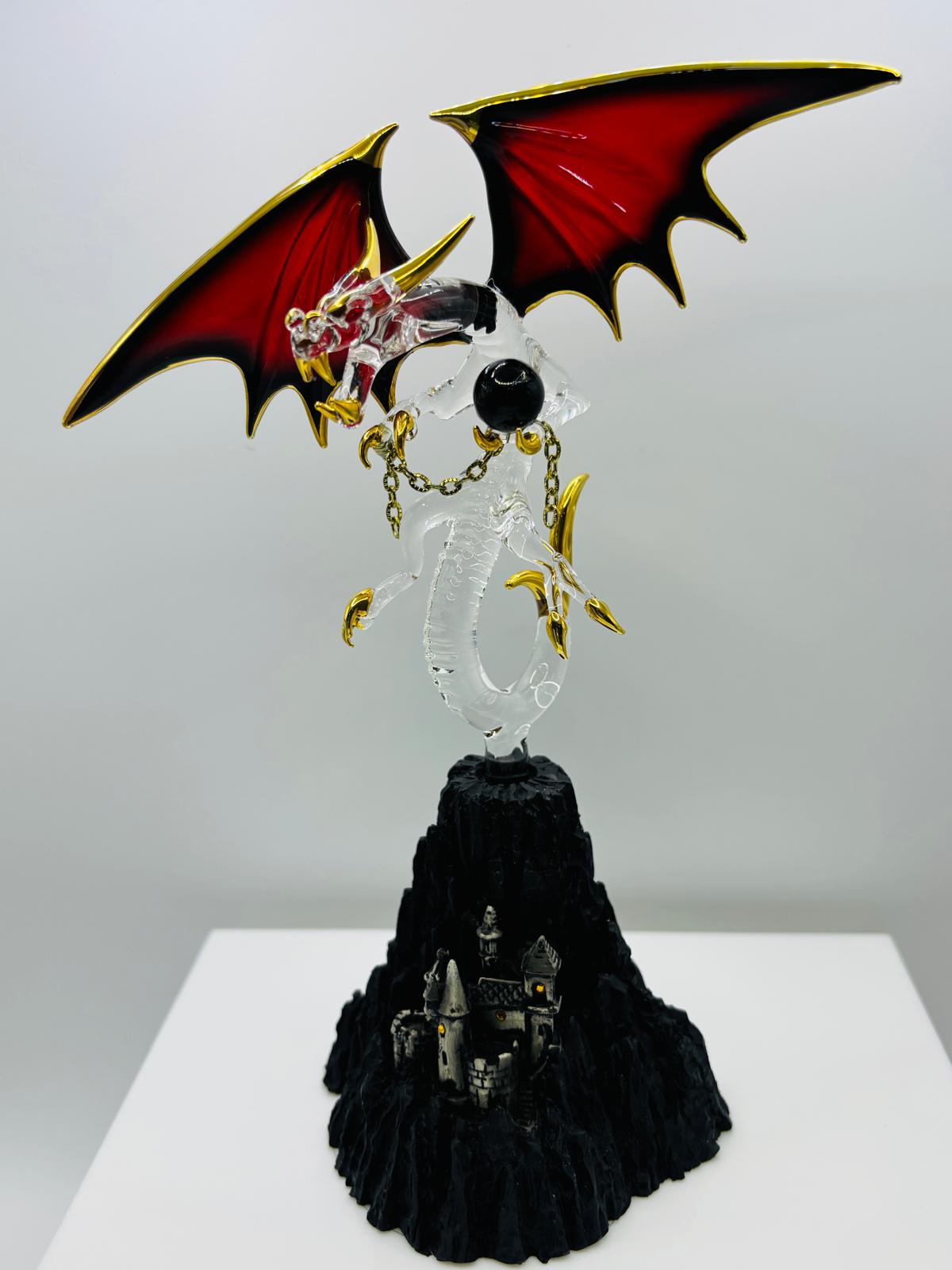 Black Magic Dragon Figurine Gothic Fantasy Decor Magic Castle Collectible Gift