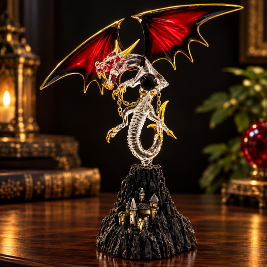 Black Magic Dragon Figurine Gothic Fantasy Decor Magic Castle Collectible Gift