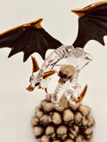 Skull Crusher Dragon Glass Figurine | Handcrafted Fantasy Decor with Skull
