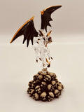 Skull Crusher Dragon Glass Figurine | Handcrafted Fantasy Decor with Skull
