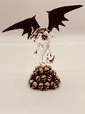 Skull Crusher Dragon Glass Figurine | Handcrafted Fantasy Decor with Skull