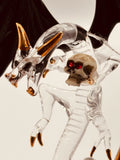 Skull Crusher Dragon Glass Figurine | Handcrafted Fantasy Decor with Skull