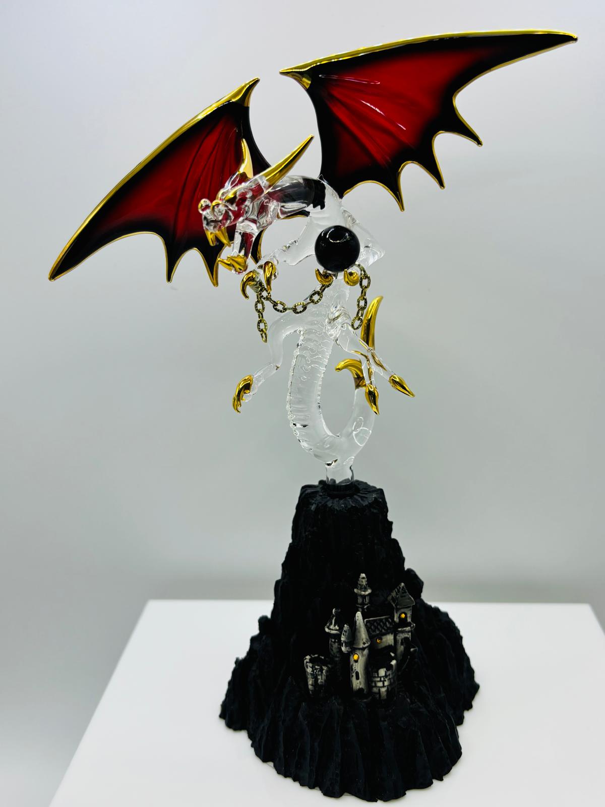 Black Magic Dragon Figurine Gothic Fantasy Decor Magic Castle Collectible Gift