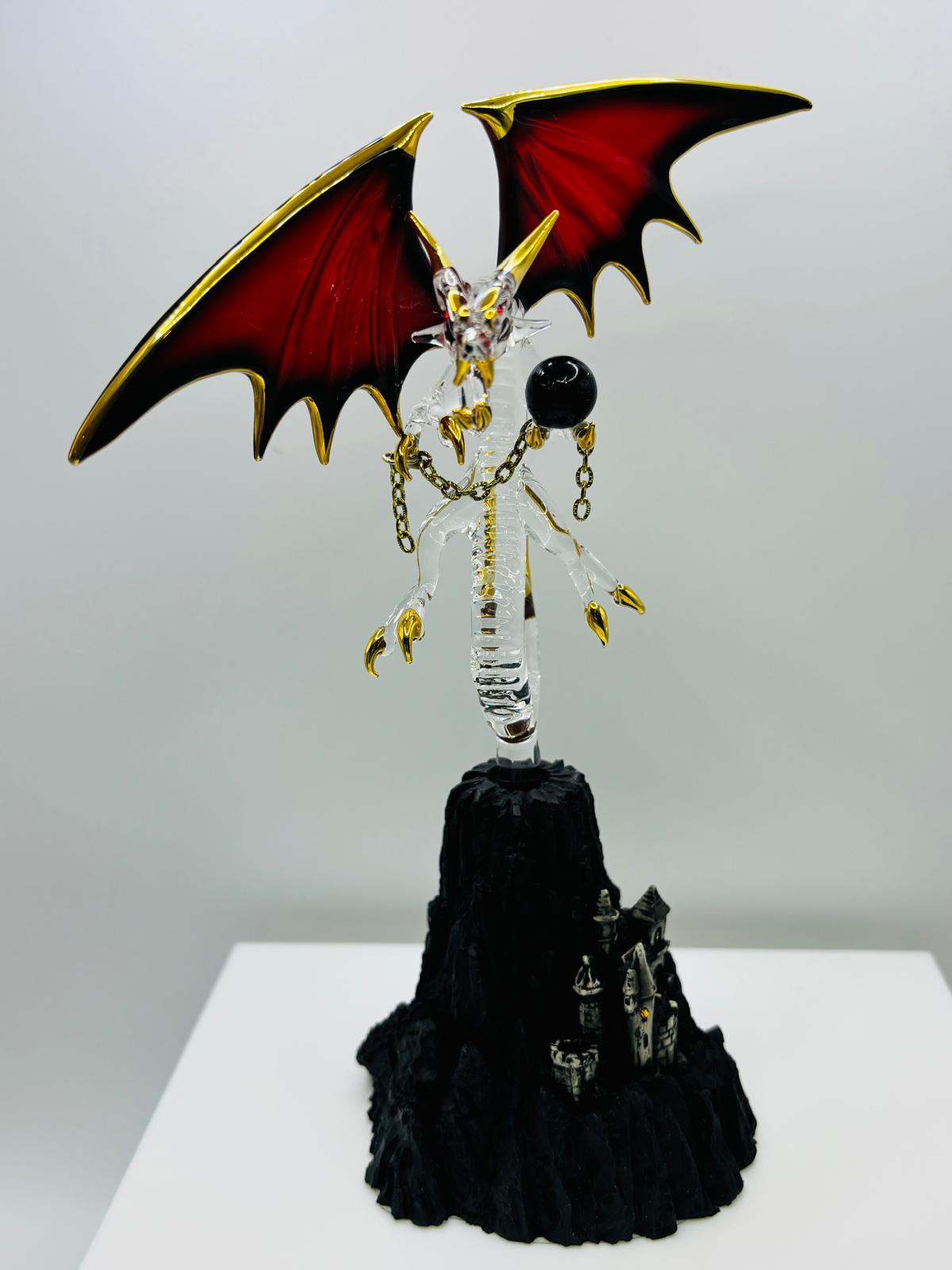 Black Magic Dragon Figurine Gothic Fantasy Decor Magic Castle Collectible Gift