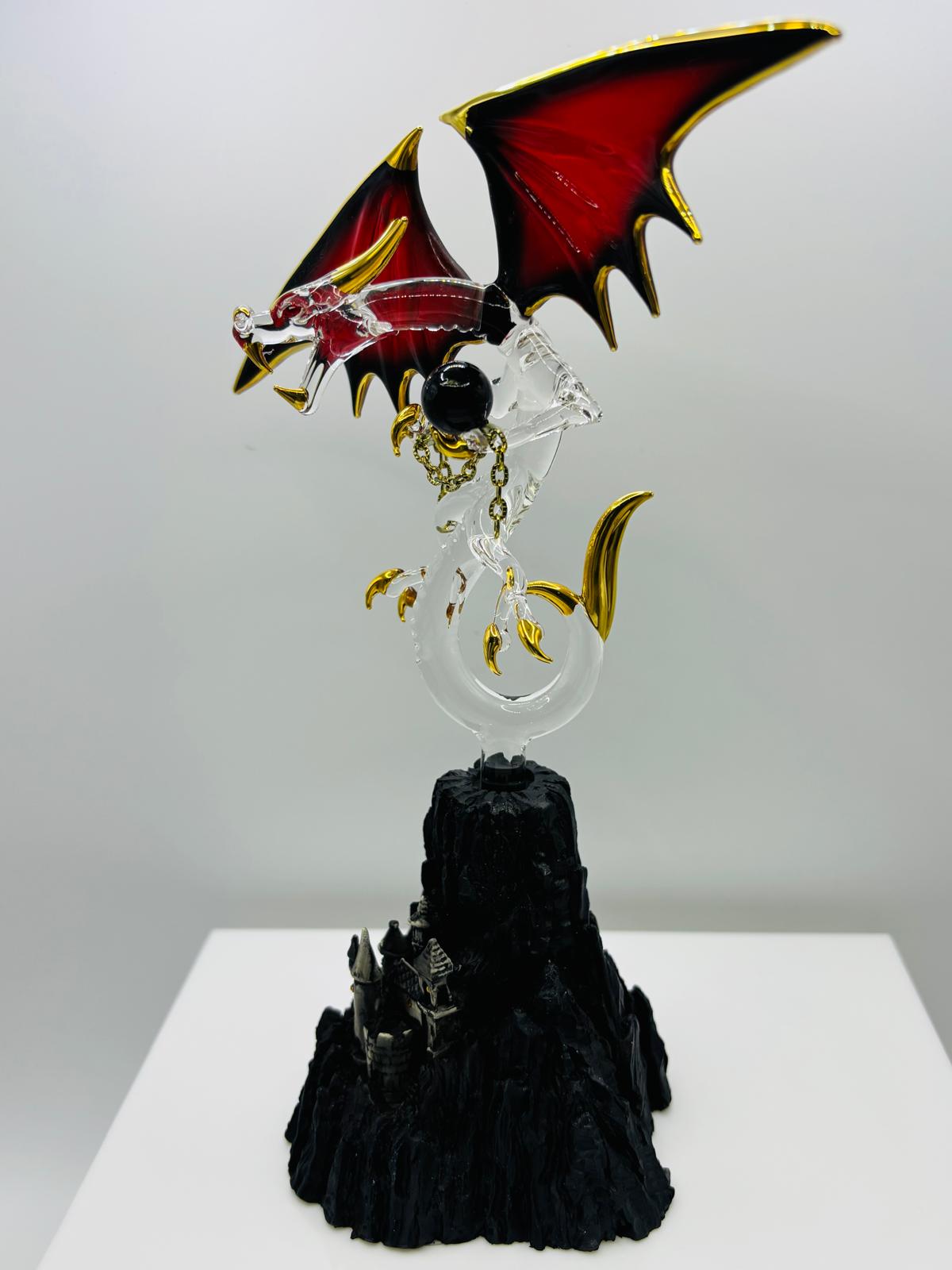 Black Magic Dragon Figurine Gothic Fantasy Decor Magic Castle Collectible Gift