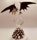Fantasy dragon collectible with crystal and gold accents