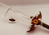 Dragon Slayer Sword Figurine | Handcrafted Glass Sword Fantasy Décor