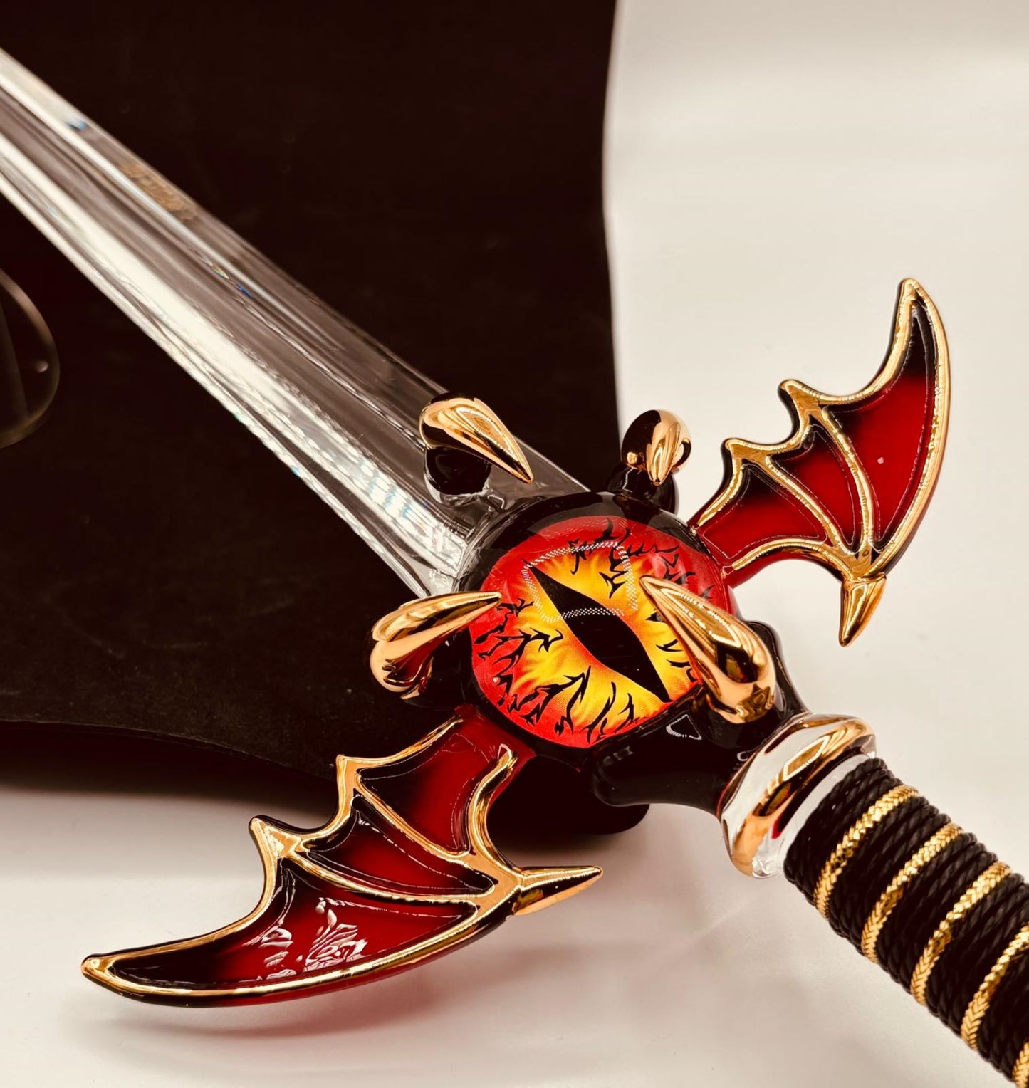 Dragon Slayer Sword Figurine | Handcrafted Glass Sword Fantasy Décor