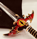 Dragon Slayer Sword Figurine | Handcrafted Glass Sword Fantasy Décor
