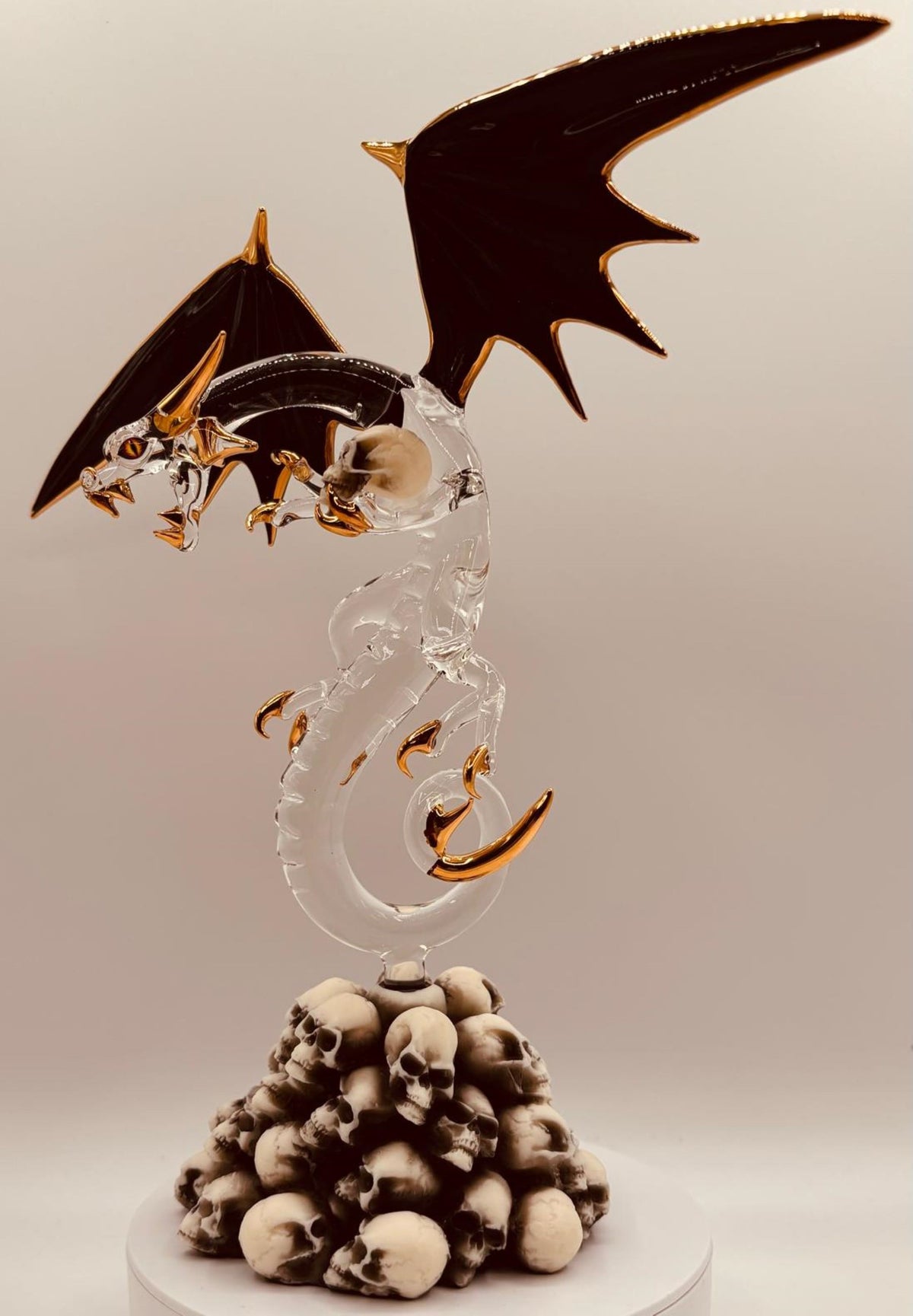 Dragon Holding Skull Figurine, Gothic Fantasy Decor, Dragon Lover Gift