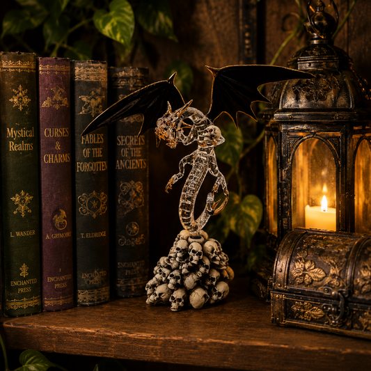 Skull Crusher Dragon Figurine | Fantasy Display Collectible Décor