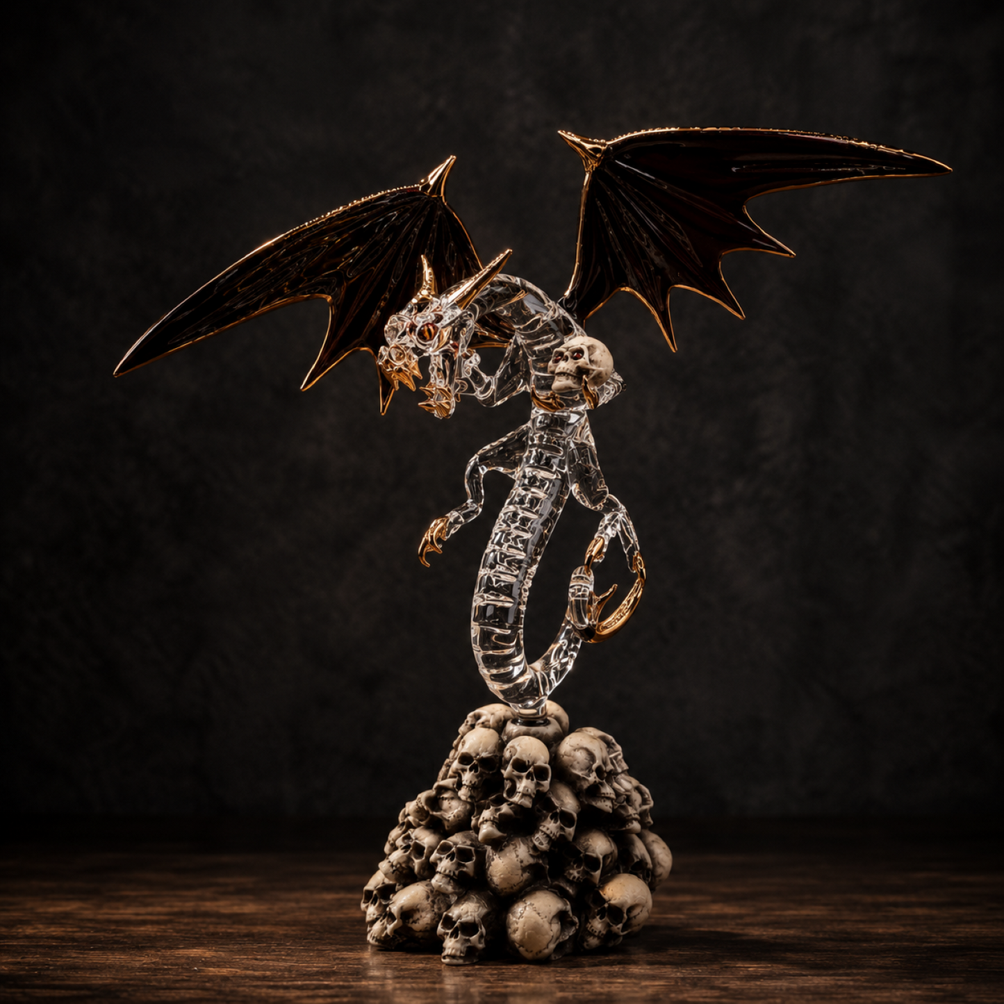Skull Crusher Dragon Figurine | Fantasy Display Collectible Décor