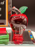 Teacher Apple Figurine | Glass Teacher Gift with Inspirational Message