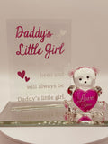 Daddy’s Little Girl Glass Bear Figurine Gift for Daughter