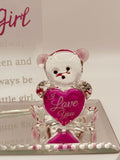 Daddy’s Little Girl Glass Bear Figurine Gift for Daughter