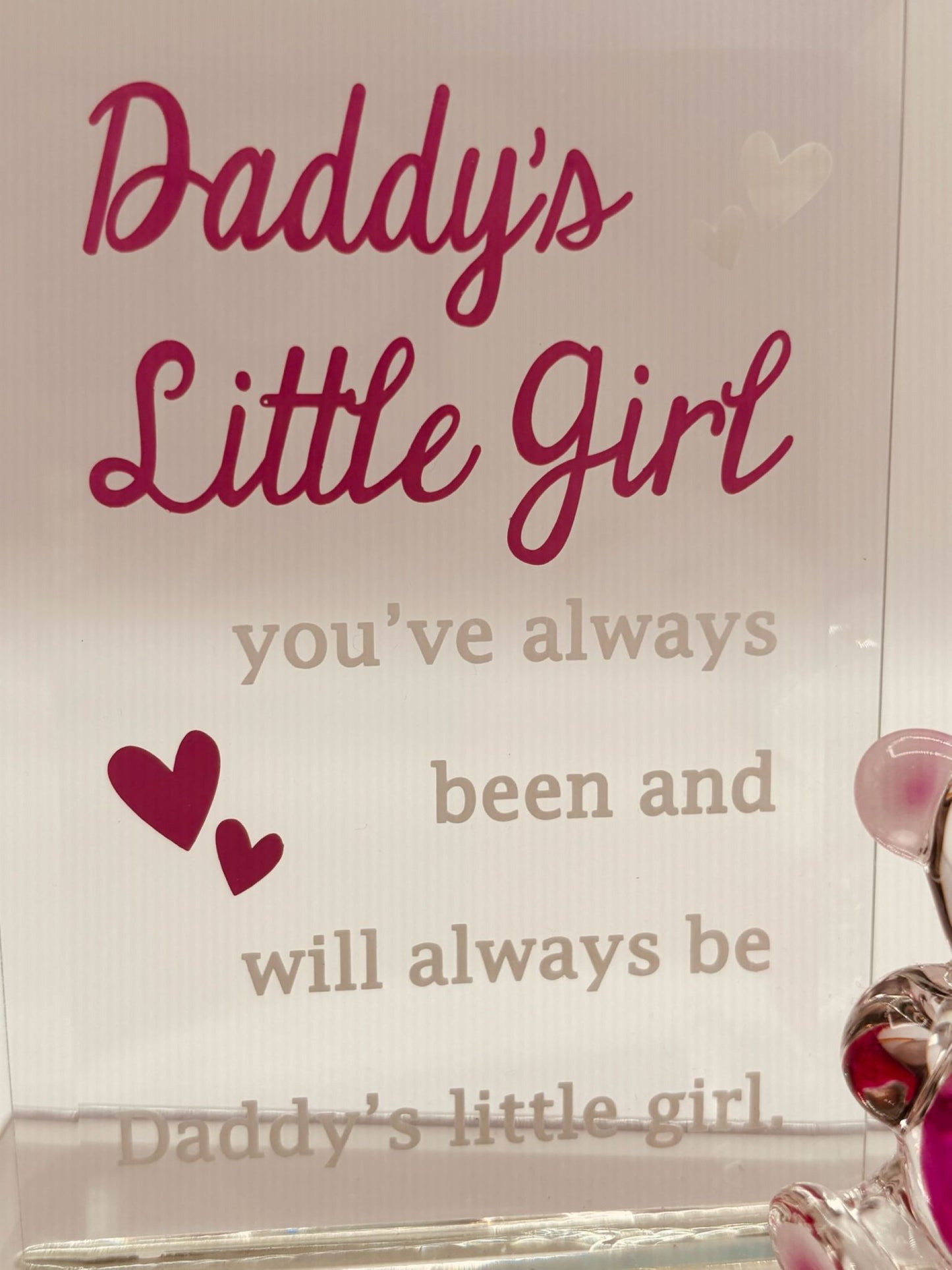 Daughter Gift from Dad | Daddy's Little Girl Bear Glass Figurine