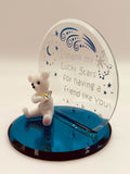 Lucky Stars Friendship Bear Glass Figurine | Handcrafted Gift for Best Friend