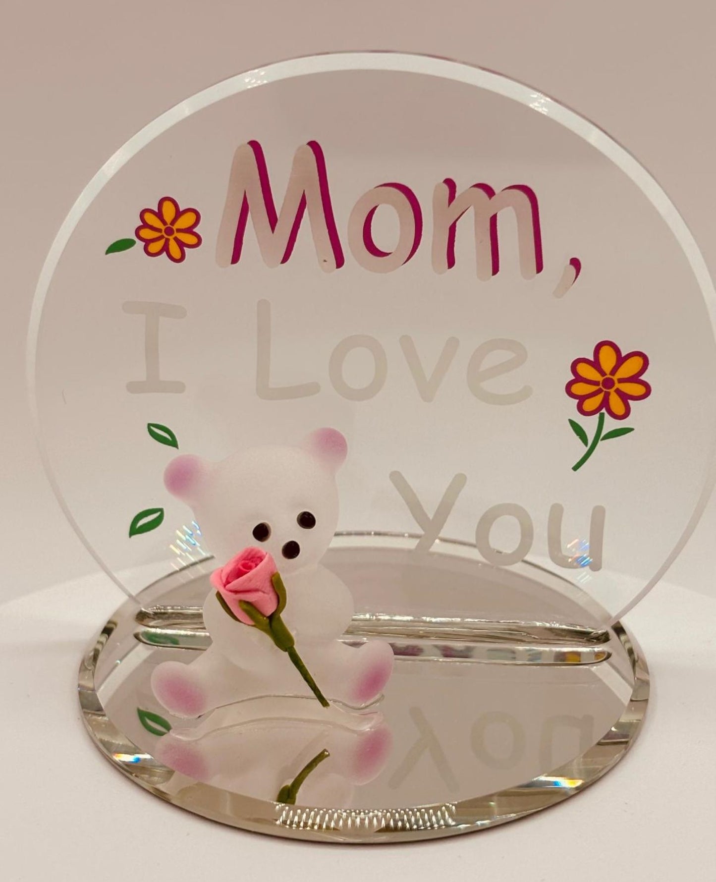 Gift for Mom I Love You Bear Figurine Mother’s Day Gift from Daughter Son