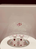 You & Me Bear Figurine | Handcrafted  Glass Teddy Bears Love Gift with Hearts