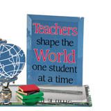Teachers Shape the World Figurine Handcrafted Glass Teacher Gift